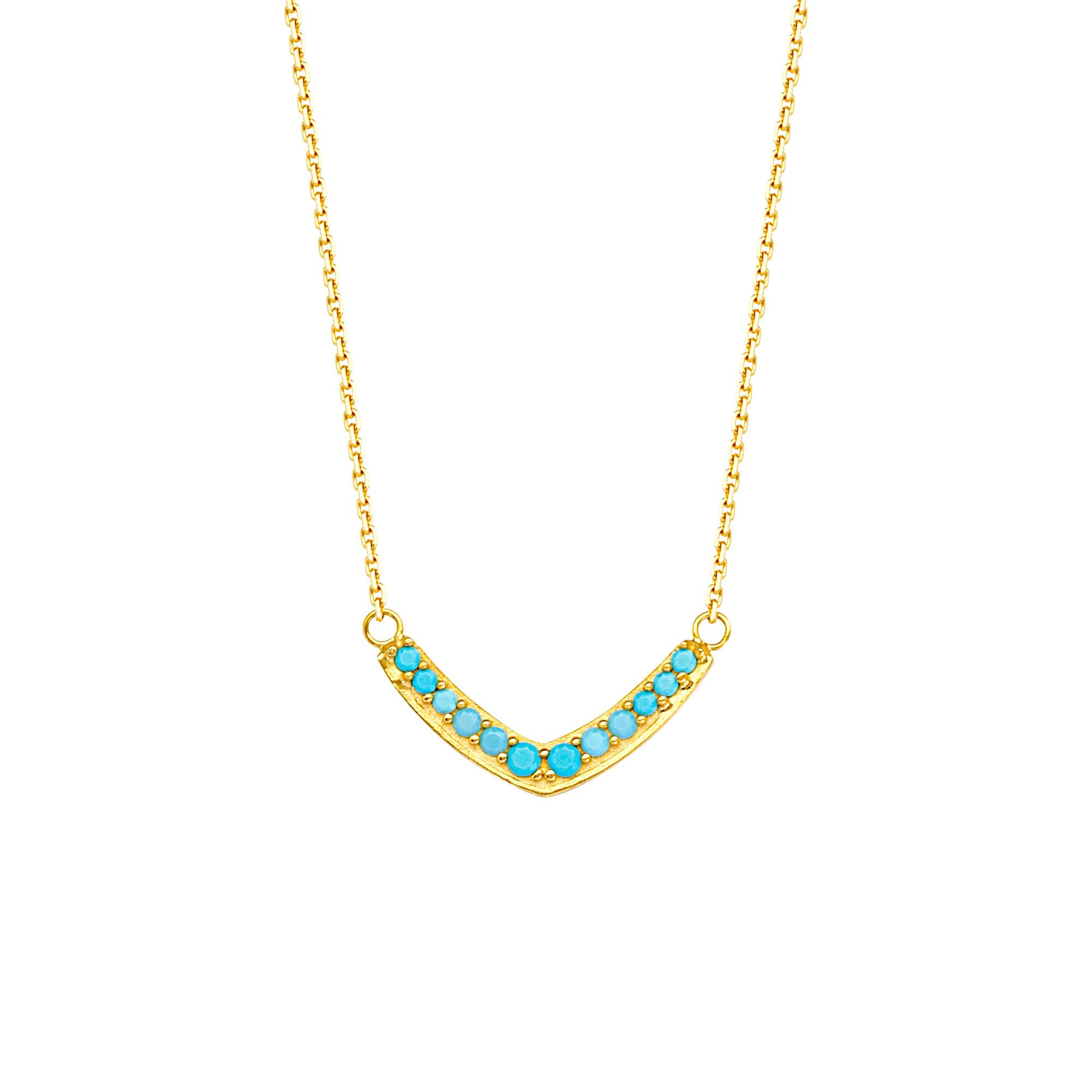 14K Yellow Gold Curved Pendant Necklace, 16" To 18" Adjustable