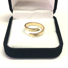14k Yellow Gold Diamond Cut Bypass Ring - JewelryAffairs