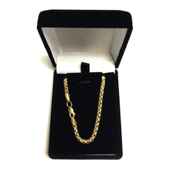 14K Yellow Gold Filled Round Box Chain Necklace, 3.4mm Wide
