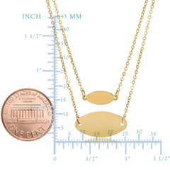 14K Yellow Gold Graduated Oval Disc Layered Necklace, 18" - JewelryAffairs