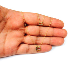 14K Yellow Gold Mini Paw Print Pendant Necklace, 16" To 18" Adjustable - JewelryAffairs
