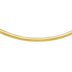 14k Yellow Gold Omega Chain Chocker Necklace, 4mm - JewelryAffairs
