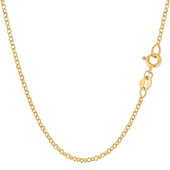 14k Yellow Gold Round Rolo Link Chain Necklace, 1.85mm - JewelryAffairs