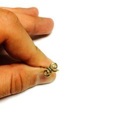 14K Yellow Gold Swirl Design Cuff Style Adjustable Toe Ring - JewelryAffairs