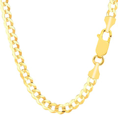 14k Yellow Solid Gold Comfort Curb Chain Bracelet, 5.7mm, 8.5" - JewelryAffairs