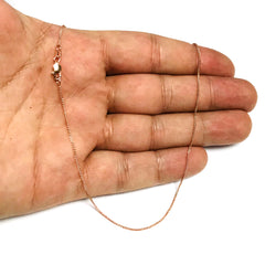 14k Rose Gold Wheat Chain Necklace, 0.6mm, 18" fine designer jewelry for men and women