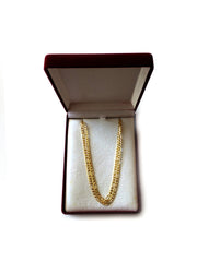 10k Yellow Gold Hollow Figaro Chain Necklace, 3.5mm fine designer jewelry for men and women