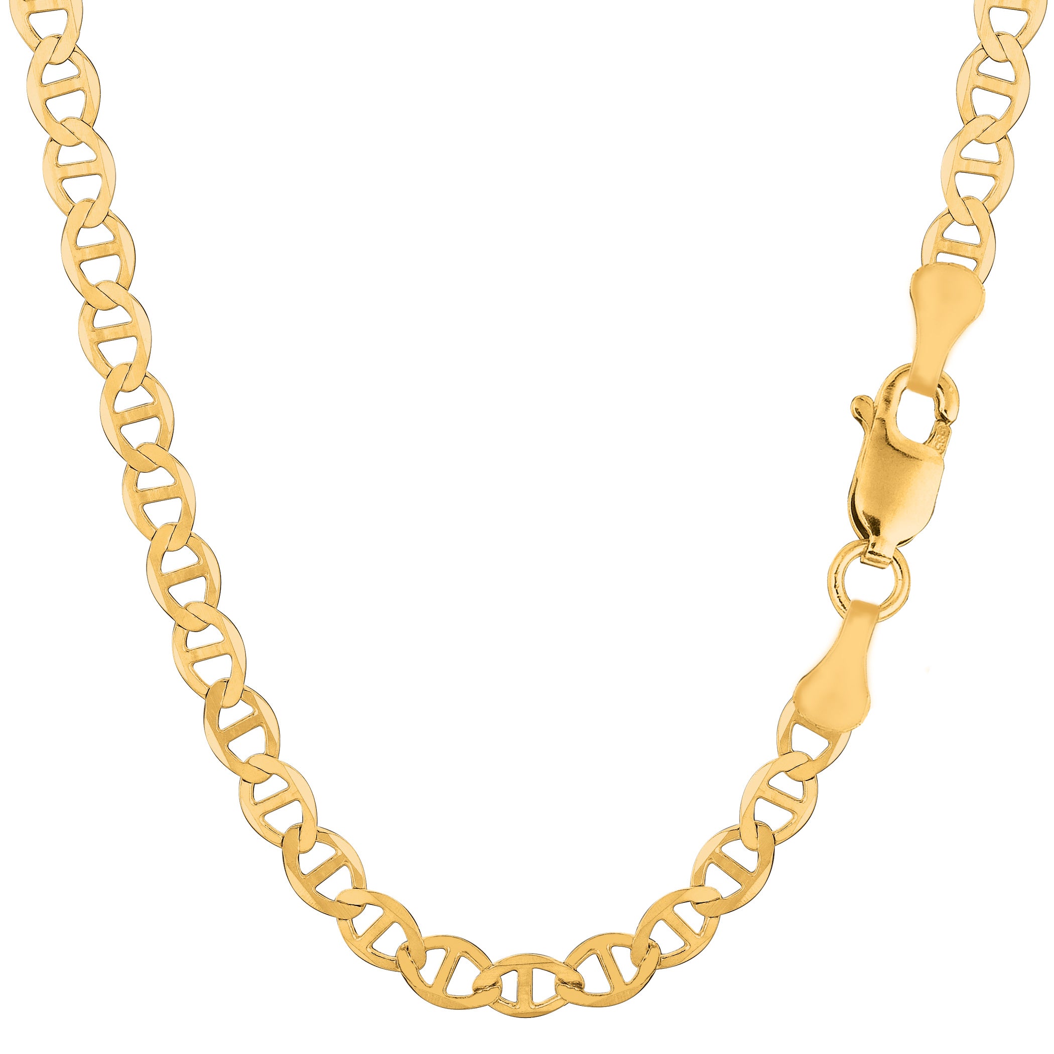 10k Yellow Gold Mariner Link Chain Necklace, 5.5mm fine designer jewelry for men and women