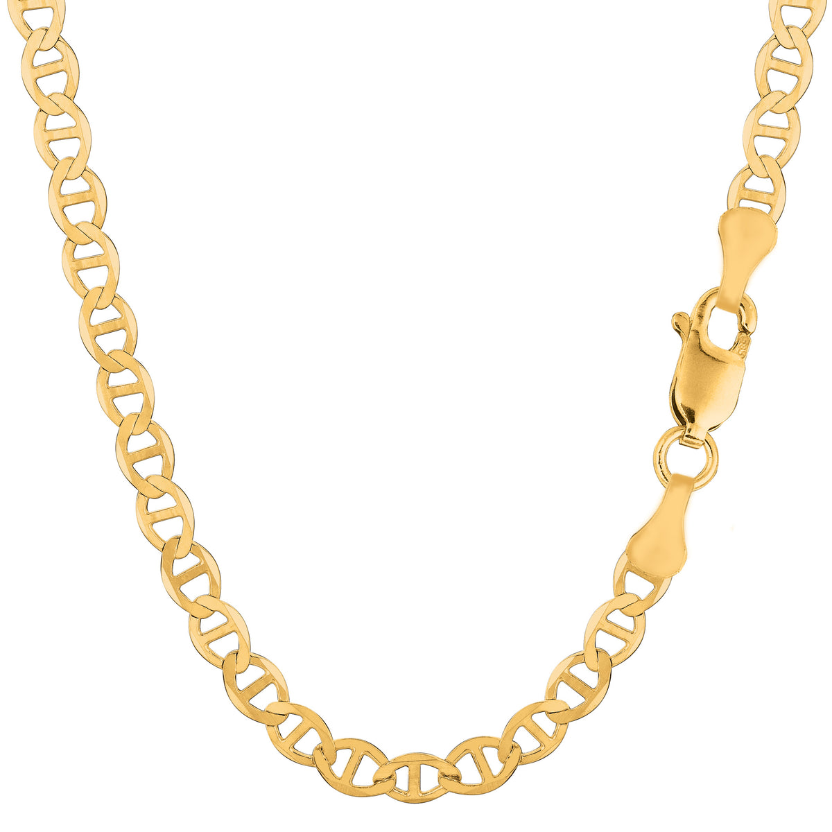 10k Yellow Gold Mariner Link Chain Necklace, 5.5mm fine designer jewelry for men and women