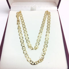 10k Yellow Gold Mariner Link Chain Necklace, 5.5mm fine designer jewelry for men and women