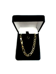 10k Yellow Solid Gold Figaro Chain Bracelet, 5.0mm, 8.5" fine designer jewelry for men and women
