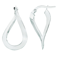 10k Gold Shiny Wavy Hoop Earrings fine designer jewelry for men and women