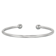 Baby Twisted Cable Cuff Bangle In Sterling Silver - 5.5 Inch fine designer jewelry for men and women
