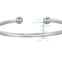 Baby Twisted Cable Cuff Bangle In Sterling Silver - 5.5 Inch fine designer jewelry for men and women