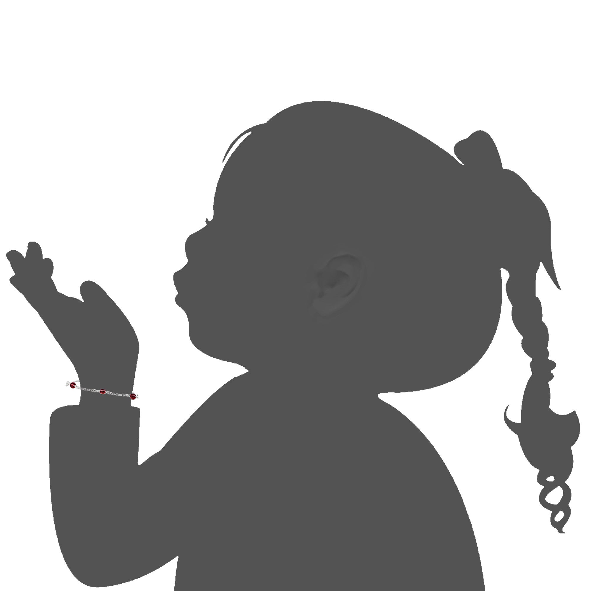 Baby Bangle With Ladybug Enameled Charms In Sterling Silver - 5.5 Inch fine designer jewelry for men and women