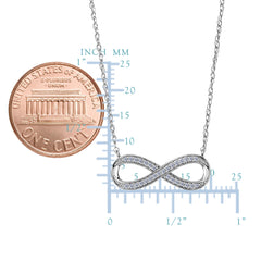 14K White Gold With 0.10 Ct Diamonds Infinity Necklace - 18 Inches fine designer jewelry for men and women