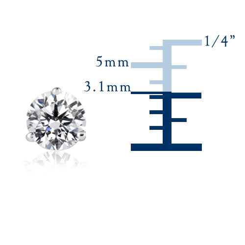 14k White Gold Round Diamond Stud Martini Earrings (0.25 cttw F-G Color, SI2 Clarity) fine designer jewelry for men and women