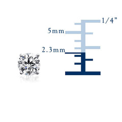 14k White Gold Round Diamond Stud Earrings (0.10 cttw H-I Color, VS2 Clarity) fine designer jewelry for men and women