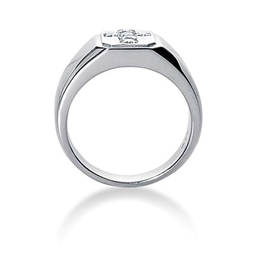Round Brilliant Diamond Mens Ring in 14k white gold (0.3cttw, F-G Color, SI2 Clarity) - JewelryAffairs
 - 2