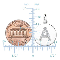 "A" Diamond Initial 14K White Gold Disk Pendant (0.13ct) fine designer jewelry for men and women