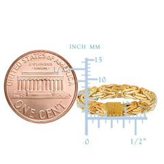 14Kt Yellow Gold Byzantine Style Band - 4mm Wide fine designer jewelry for men and women