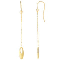 10K Yellow Gold Oval Bead Drop Earrings fine designer jewelry for men and women