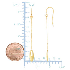 10K Yellow Gold Oval Bead Drop Earrings fine designer jewelry for men and women