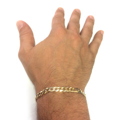 14k Yellow Solid Gold Comfort Curb Chain Bracelet, 5.7mm, 8.5" fine designer jewelry for men and women