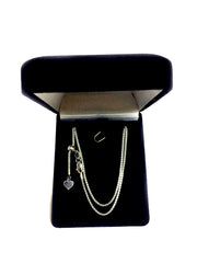 Sterling Silver Rhodium Plated 22" Sliding Adjustable Popcorn Chain Necklace, 1.5mm fine designer jewelry for men and women