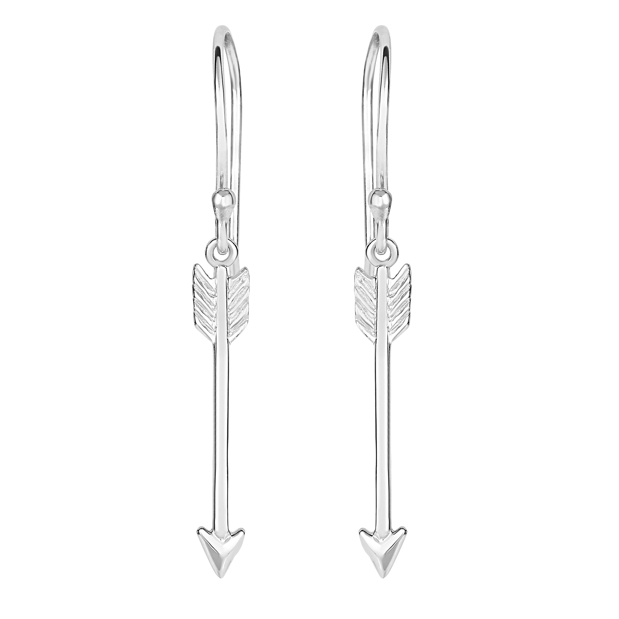 Sterling Silver Hanging Arrow Shape Drop Earrings JewelryAffairs