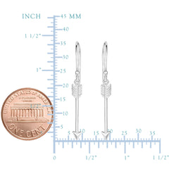 Sterling Silver Hanging Arrow Shape Drop Earrings fine designer jewelry for men and women