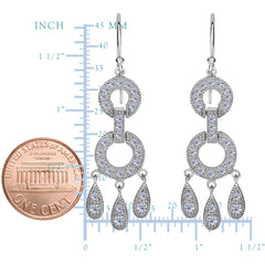 Sterling Silver And Cubic Zirconia Chandelier Drop Earrings fine designer jewelry for men and women