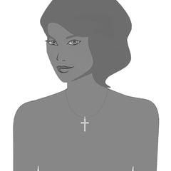 Sterling Silver Cross Pendant, 15 x 30 mm fine designer jewelry for men and women