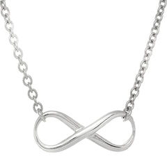 Infinity Sign Link Necklace In Rhodium Plated Sterling Silver - 18 Inches fine designer jewelry for men and women