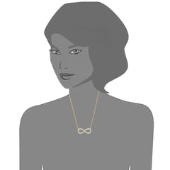 Infinity Sign Link And CZ Necklace In Yellow Color Finish Sterling Silver, 18" fine designer jewelry for men and women