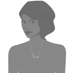 Script Love Logo Necklace In Rhodium Plated Sterling Silver - 18 Inches fine designer jewelry for men and women