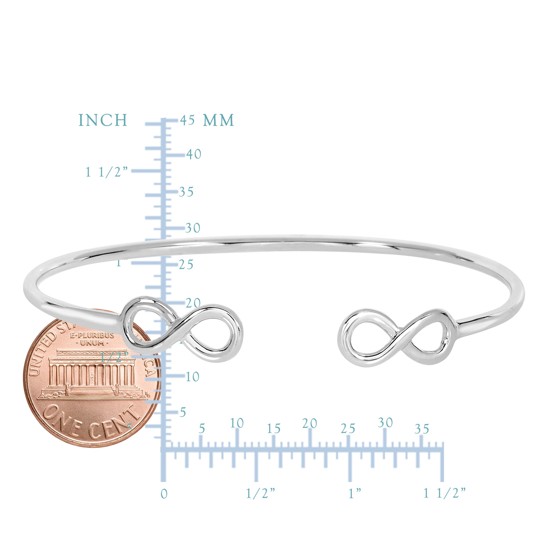 Sterling Silver Double Infinity Ends Bracelet Cuff fine designer jewelry for men and women