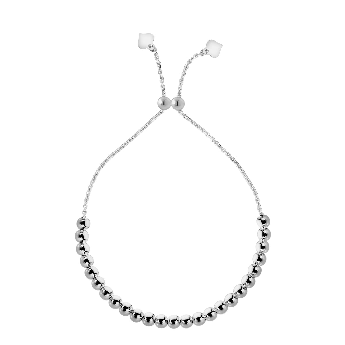 Sterling Silver Beads Adjustable Bolo Friendship Bracelet , 9.25" fine designer jewelry for men and women