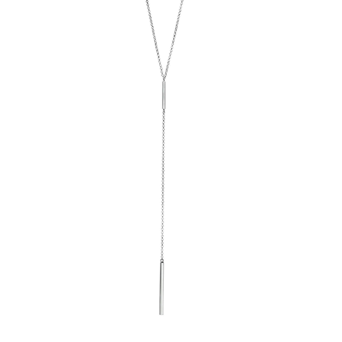Sterling Silver Hanging Bar Pendant Necklace, 18" fine designer jewelry for men and women