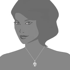 Sterling Silver Angel Pendant Sliding Fashion Necklace, 18" fine designer jewelry for men and women