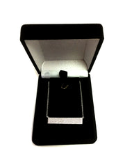 Sterling Silver Wide Rectangle Bar Pendant CZ Necklace, 18" fine designer jewelry for men and women