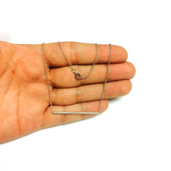 Sterling Silver Sideways Cylinder Bar Pendant Necklace, 18" fine designer jewelry for men and women