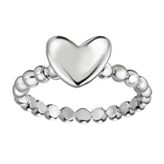 Sterling Silver Puffy Heart Ring, Size 7 fine designer jewelry for men and women