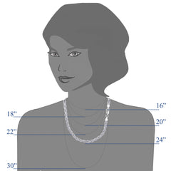 Sterling Silver Rhodium Plated Diamond Cut Rope Chain Necklace, 5.7mm fine designer jewelry for men and women