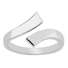 Sterling Silver Split Ends By Pass Style Adjustable Toe Ring fine designer jewelry for men and women