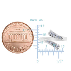 Sterling Silver Split Ends With CZ By Pass Style Adjustable Toe Ring fine designer jewelry for men and women