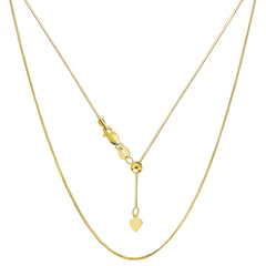 14k Yellow Gold Adjustable Octagonal Snake Chain Necklace, 0.85mm, 22" fine designer jewelry for men and women