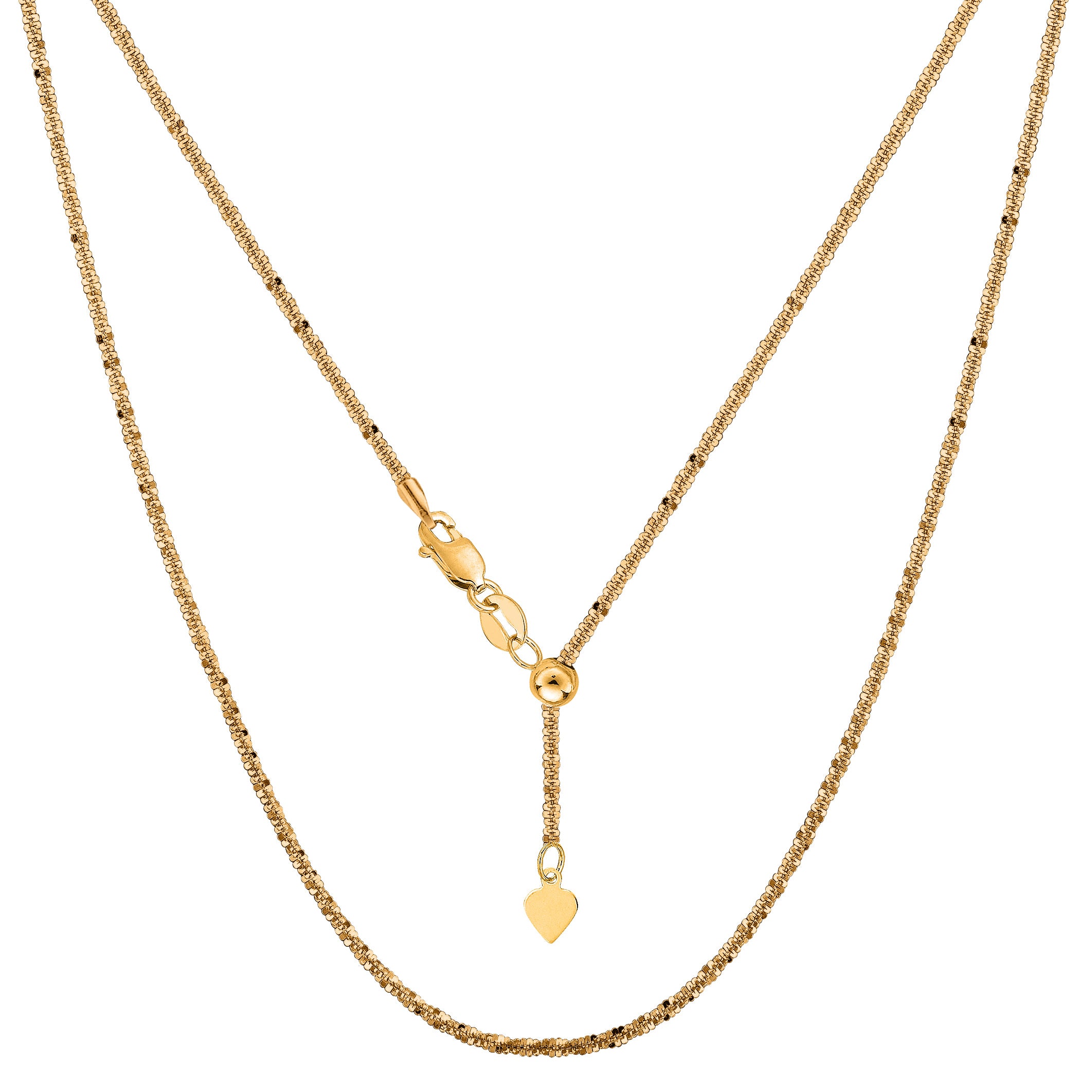 14k Yellow Gold Adjustable Sparkle Chain Necklace, 1.5mm, 22" fine designer jewelry for men and women
