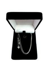 14k White Gold Adjustable Popcorn Link Chain Necklace, 1.3mm, 22" fine designer jewelry for men and women