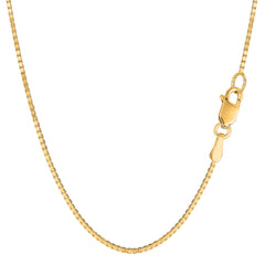 14k Yellow Solid Gold Mirror Box Chain Necklace, 1.2mm fine designer jewelry for men and women